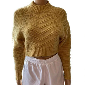 Elodie Fisherman Knit Cute Preppy Cozy Warm CropSweater Slim Women Junior XS